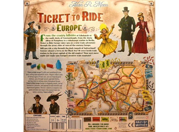 Ticket to Ride Europe Brettspill (Norsk) 
